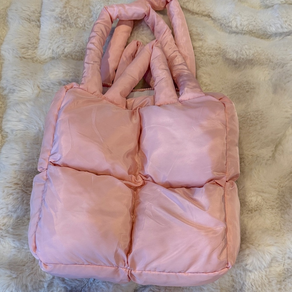 Pink Quilted Tote Bag